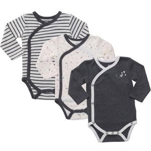 3- Piece Neutral Kimono Bodysuits 0-3 months